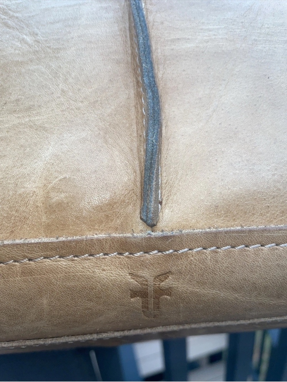 FRYE Cara Shoulder Tote Shoulder Bag -Beige-Distressed Leather $398 - Picture 9 of 12